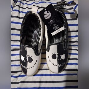 Black and White Slip-On Shoes